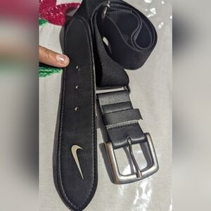 One Size Nike Black Belt Bag with Silver Buckle